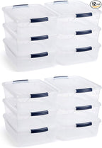 Rubbermaid Latching Plastic Storage Tote, 12 Pack