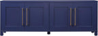 Henn&Hart Rectangular TV Stand for TV's up to 75" in Dark Blue, for Home, Living Room, Bedroom, Entertainment Room, Office