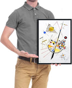 Wieco Art Framed Canvas Wall Art Delicate Tension #85, 1923 by Wassily Kandinsky Classic Famous Paintings Reproductions Canvas Wall Art for Home Office Decoration