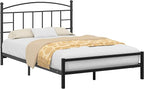 VECELO Metal Full Size Headboard - 42.91 Inches Tall, Arching Lines Design, Easy Assembly, Modern Farmhouse Style Steel Headboard for Bedroom - Black