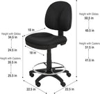 OEF Furnishings Comfort Office Stool, 24.5"-34.5" Height