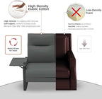 Faux Leather Sectional Couches for Living Room 3 Piece Loveseat and Chair Set with Flip Up Tray Tables Side Pockets Modern Modular Sectional Sofa for Office (2-Seat+1-Seat+1-Seat, Gray)