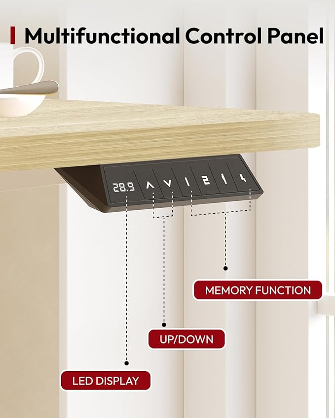 SANODESK Standing Desk Height Adjustable Electric Stand up Desk 71x32 Inches Sit Stand Home Office with Splice Board, White Frame/White Wood Grain