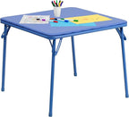 Flash Furniture Mindy Kids Blue Folding Table with Padded Top and Powder Coated Locking Legs