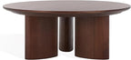SAFAVIEH Couture Collection Barnard Walnut Round Solid Wood Coffee Table