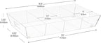 Mind Reader Snack Tray, Countertop Organizer, Snack Tray, Pantry, Breakroom, Kitchen, 19.25" L x 11.3" W x 3.3" H, Clear