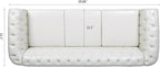 LEVNARY Chesterfield Sofa, Classic Tufted Upholstered Leather Couch, Modern 3 Seater Couch Furniture with Tufted Back for Living Room Office (Cream White)