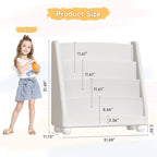 ONBRILL 4-Tier Kids Bookshelf, Montessori Shelf for Kids Rooms, Toddler Book Rack Organizer and Storage, Wooden Baby Bookshelf for Classrooms Nursery Playrooms
