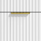 White 6 Drawer Dresser Bedroom,55” Wide Large White Fluted Dresser with Gold Handles, Modern Chest of Drawer for Closet, Bedroom, Living Room