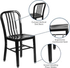 Flash Furniture Commercial Grade Black Metal Indoor-Outdoor Chair