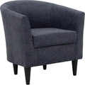 Pemberly Row 17.5" Traditional Fabric Club Chair in Gray Finish