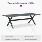 PURPLE LEAF 11 Pieces Outdoor Dining Set Patio Furniture Set with Large Aluminum Table and French Wicker Chairs for Garden Backyard Light Blue Patio Dining Set