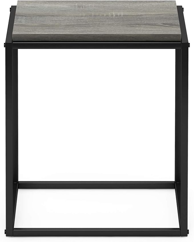 Furinno Moretti Cube Modern Stackable End Table Shelf, French Oak Grey