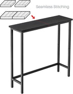 HollyHOME Narrow Console Table, 29.5" Slim Entryway Table, Sofa Stand, Hallway Shelf for Hallway, Bedroom, Living Room, Foyer, Black