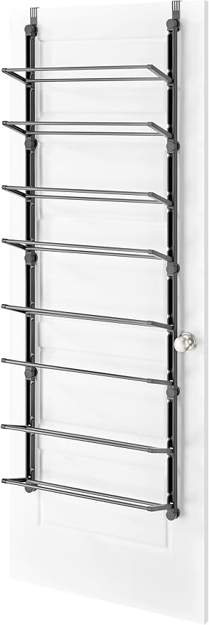 Whitmor 24 Pair Door Shoe Organizer, Sturdy Closet Storage Rack Hangs on Closets for Shoes