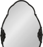 Kate and Laurel Novella Vintage Glam Ornate Mirror; 30 x 18; Black; Traditional Baroque Wall Mirror for Use as Decorative Bathroom Mirror or Fireplace Mantel Mirror