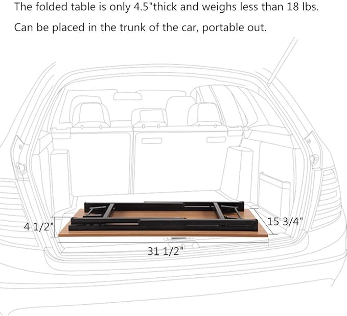 Need Folding Computer Desk - 31.5 Inch Foldable Office Writing Work Study Kids Student Teacher Home Bedroom Table for Small Space, Teak & Black