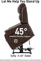Large Power Lift Chairs Recliners for Elderly with Heated and Massage, Upgraded Dual Motor Lay Flat Recliners, 25in Extra Wide Seat, Folding Tablet, Side Pocket