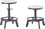 Signature Design by Ashley Torjin Industrial Adjustable Height Counter Barstool, 2 Count, White & Black