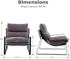 HEAH-YO Modern Accent Chairs Set of 2, Linen Fabric Living Room Chairs with Removable Cushion and Solid Metal Frame, Comfy Reading Chairs for Bedroom, Grey