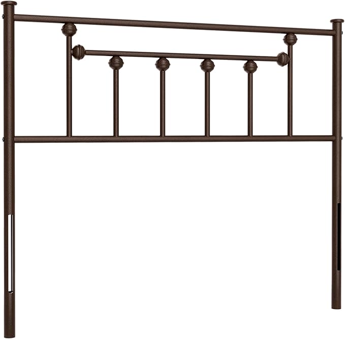 Metal Twin Size Headboard, Victorian Farmhouse Style Twin/Twin XL Headboard, Easy Assembly, Steel Headboard Only for Bedroom - Brown