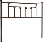 Metal Twin Size Headboard, Victorian Farmhouse Style Twin/Twin XL Headboard, Easy Assembly, Steel Headboard Only for Bedroom - Brown