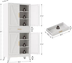 Large Metal Kitchen Pantry Cabinet with Adjustable Shelves - Freestanding Kitchen Storage Cabinet for Dining Room,Livingroom Bathroom, Hallway, Workshop, Office (White, 71"-1 Drawer)