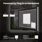 WTTY 32"X36" LED Bathroom Mirror with Black Frame, Bathroom Vanity Mirror with Lights for Wall, Front Light and Backlit, Anti-Fog, Dimmable, 3 Colors, Shatterproof, Memory, Horizontal/Vertical