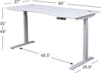 ApexDesk Elite Pro Series 60" x 27" Electric Height Adjustable Stand up Desk, Sit Stand Home Office Desk, Computer Desk - Curved White
