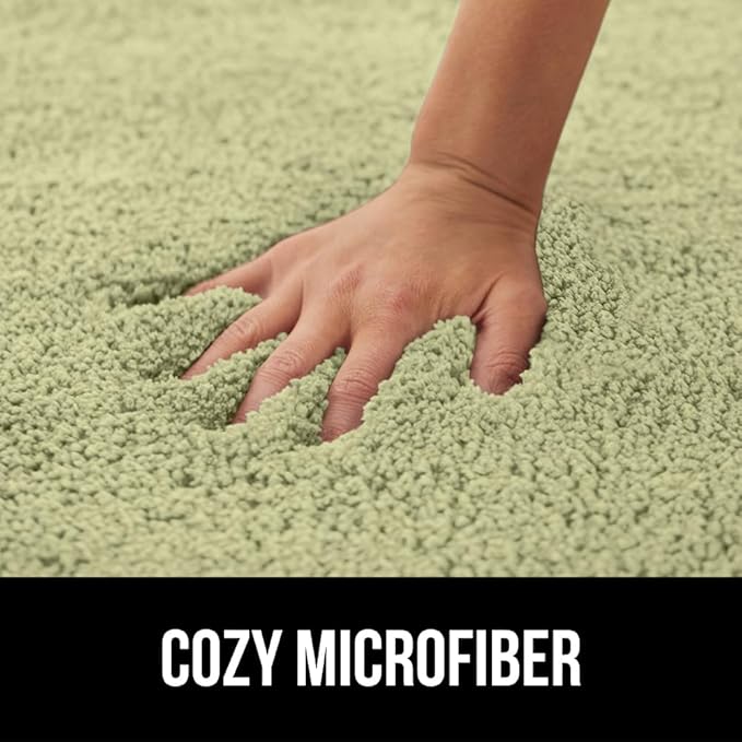 GORILLA GRIP Bathroom Rugs, Ultra Soft Absorbent Mat, Thick Plush Bath Rug, Machine Washable, Microfiber Quick Dry, Mats for Shower, Bathtub and Floor, Home Decor Accessories, 24x17, Sage