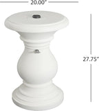 Christopher Knight Home Oriana MGO Outdoor Patio Side Table Umbrella Base, Heavy Duty Patio Umbrella Stand Outdoor Base with Hand-Turn Tightening Knob, Lounger Small Patio Coffee Table, White