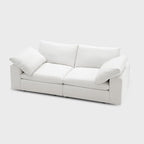 Modular Cloud Sofa, 78.7" Cloud Sectional Couches with Deep Seat，Oversized Loveseat Sofa for Living Room, Modern Comfy Couch with Washable Cover, Wide Armrest (White)