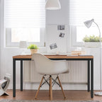 Modern Simple Style Computer Desk Standing Table 24x48 Inches Office Desk Computer Table Study Writing Desk Workstation for Home Office Black Metal Frame
