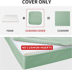 Easy-Going Waterproof Patio Cushion Covers 27x25x5 inch 2 Pack Replacement Non-Slip Outdoor Seat Cushion Slipcover with Zipper. Greyish Green