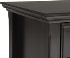 SIMPLIHOME Amherst Bedside Table - 24 inch Wide Solid Wood Nightstand Table in Hickory Brown, Transitional Bedroom Side or End Table with 2 Drawers, Open Storage Shelf and Bronze Hardware