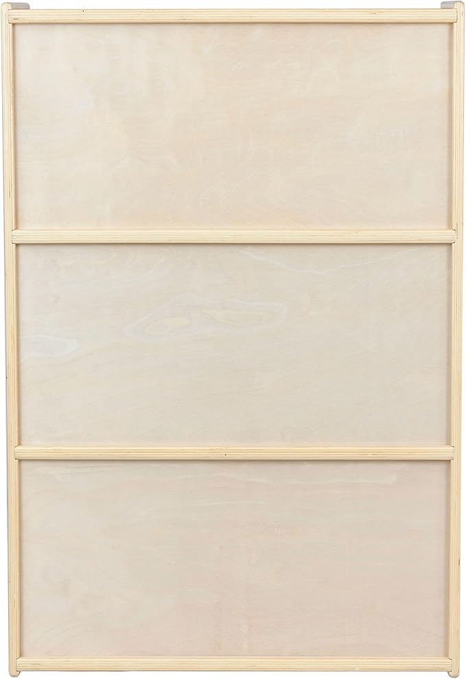 Child Three-Shelf Bookcase, 41.5”H x 24”W x 11.5”D Sturdy Birch Plywood Shelves for Daycare Storage of Books, Toys, Supplies, Smooth Natural Wood (42")