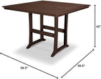 POLYWOOD® Nautical Trestle 59" Bar Table in Mahogany