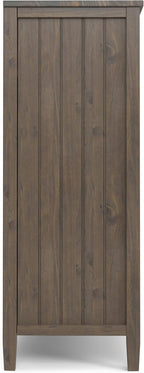 SIMPLIHOME Lev SOLID WOOD 39 Inch Wide Contemporary Medium Storage Cabinet in Smoky Brown, For the Living Room, Entryway and Family Room