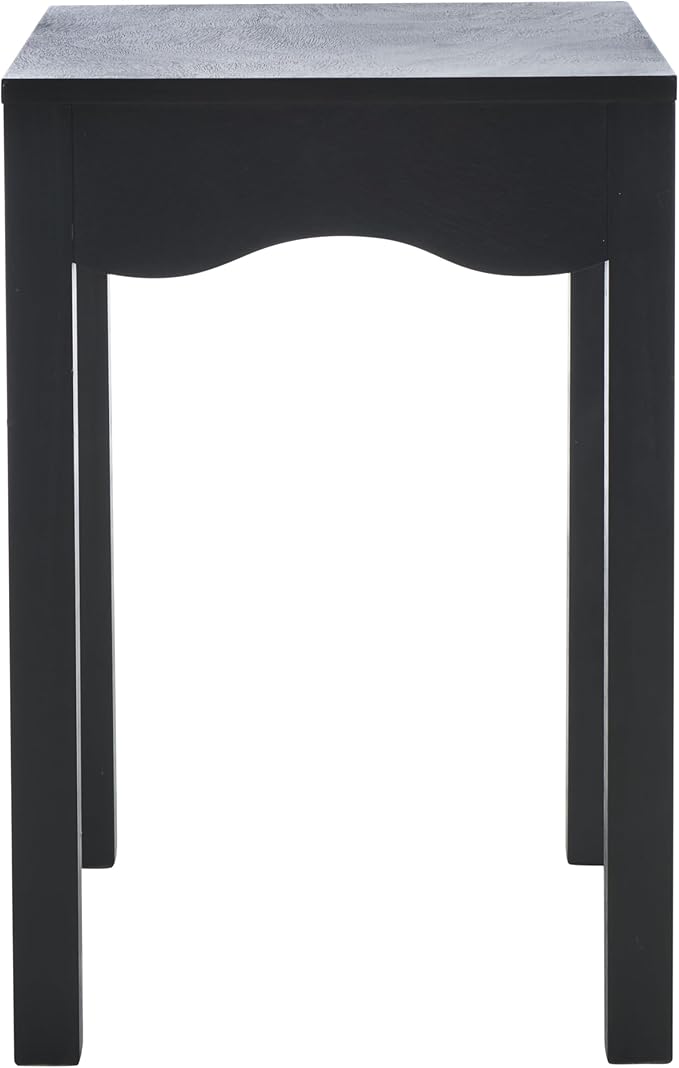 SAFAVIEH Home Collection Lilith Matte Black Square Wave Accent Table