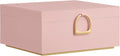 SONGMICS 2-Layer Jewelry Box, Jewelry Organizer with Handle, Removable Jewelry Tray, Jewelry Storage, Floating Effect, 8.1 x 9.4 x 4.3 Inches, Christmas Gift, Jelly Pink UJBC165R01