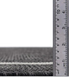 Unique Loom Outdoor Border Collection Area Rug - Soft Border (5' 1" Square, Black/ Ivory)
