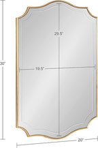 Kate and Laurel Hollyn Glam Scalloped Wall Mirror; 20 x 30; Gold; Decorative Traditional Wall Decor with Elegant Frame and Soft Scallops