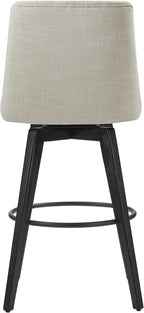 Watson & Whitely Bar Stools, 360° Swivel Upholstered Bar Stool with Back, 30" H Bar Height Barstools, Set of 2, Performance Fabric in Linen
