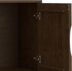 SIMPLIHOME Harper Buffet - 38 inch Wide Solid Hardwood 2-Door Sideboard Buffet in Walnut Brown, Mid-Century Modern Cabinet for Dining Room or Kitchen with Adjustable Shelves and Tapered Legs