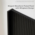 mopio Brooklyn 62.4" Headboard Only, Wood Headboard, Modern Farmhouse, Boho, Wall Mount, Fluted Panel, Wingback Design (Black Oak, Queen)