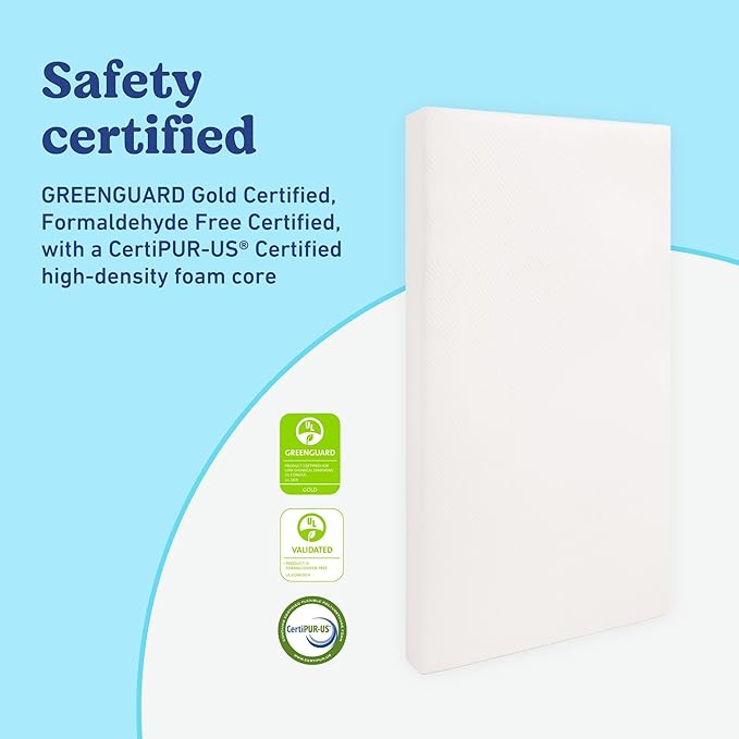 Graco Premium Crib & Toddler Mattress – GREENGUARD Gold Certified, Machine-Washable OEKO-TEX STANDARD 100 Certified Cover with Waterproof Surface, Fits Any Standard Full Size Baby Crib & Toddler Bed