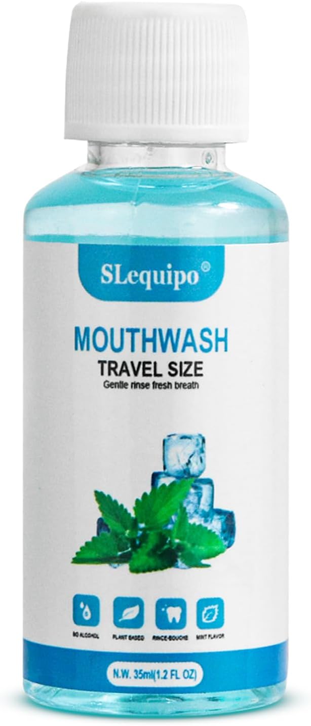 100 Travel Size Mouthwash Bulk Mini Mouthwash, Fresh Mint Portable Mouthwash Individual 1.2oz/35ml Mouthwash Bottles for Travel Toiletry Kits, Blue