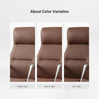 EUREKA ERGONOMIC Royal Slim Executive High Back Brown Leather Office Chair, Home Desk Chair for Adults, Big and Tall with Wheels, Swivel Rolling