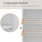40 Inch Bathroom Storage Cabinet, Freestanding Organizer with 2 Doors, Bath cabinets Floor Standing, Suitable for Dining Room, Kitchen, Living Room, Hallway (White)