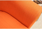 Pemberly Row 17.5" Traditional Fabric Club Chair in Orange Finish